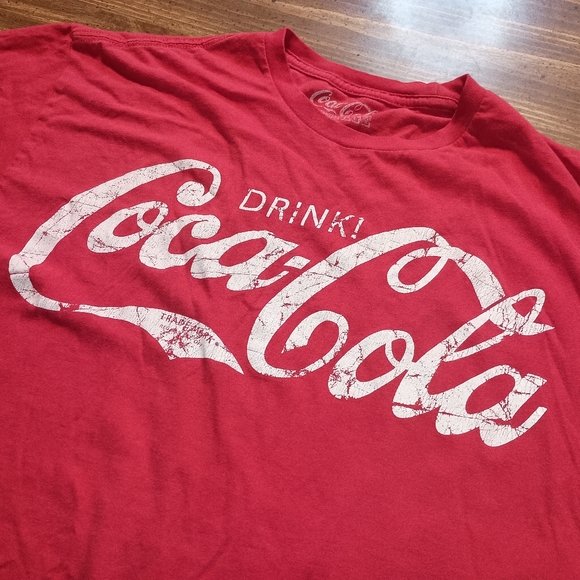 COCA-COLA RETRO T-SHIRT - Large // Vintage style drink brand graphic logo tee - Picture 3 of 6